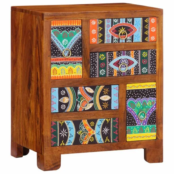 Bufetă multicolor 50x35x60 din lemn masiv de salcâm