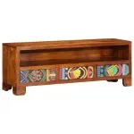 Dulap TV multicolor 110x30x40 din lemn masiv de salcam