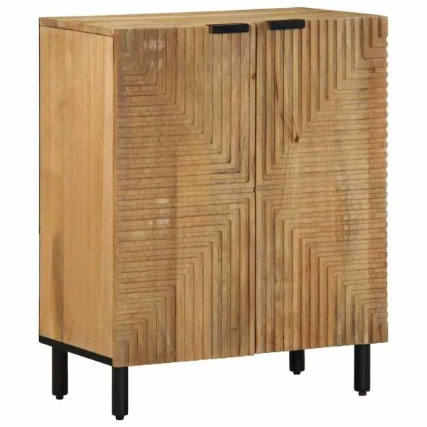 Bufete 3 buc maro 60x33x75 cm lemn masiv de mango