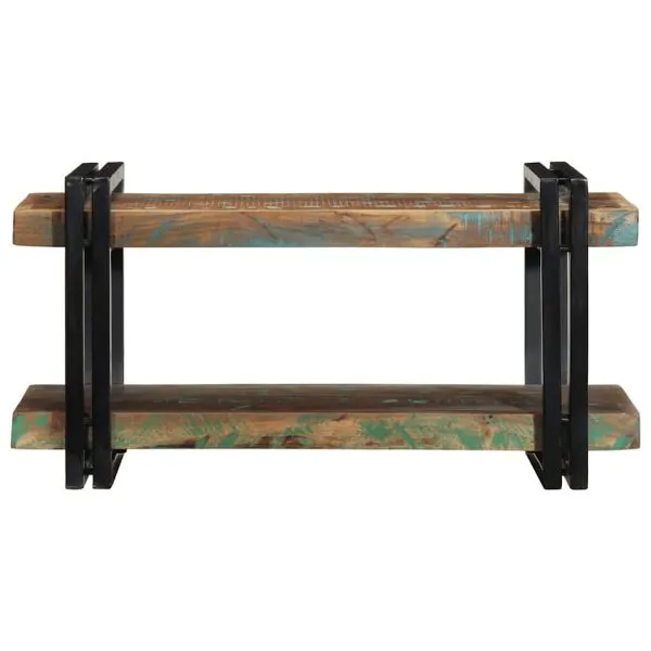 Raft de perete din lemn masiv multicolor recuperat