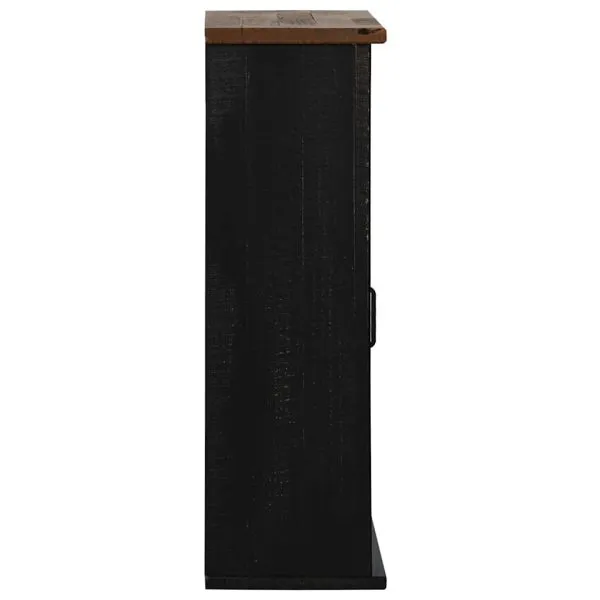 Dulap suspendat HALDEN cu ușă glisantă negru 49×22,5×70 cm pin