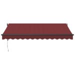 Copertina retractabilă automat cu LED-uri, vișiniu, 350×250 cm