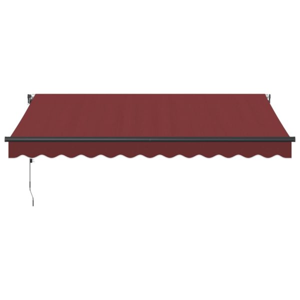 Copertina retractabilă automat cu LED-uri, vișiniu, 350×250 cm