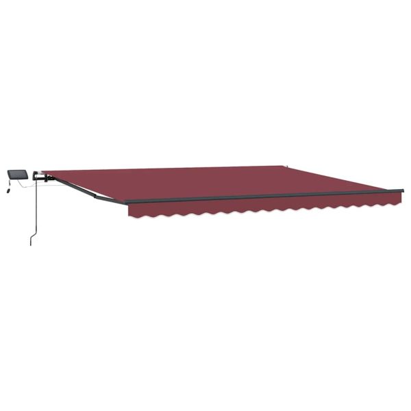 Copertina retractabilă manual cu LED-uri, vișiniu, 400×300 cm