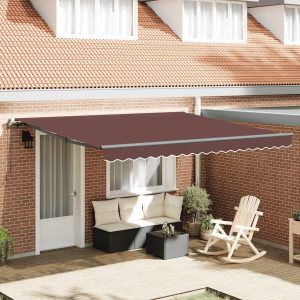 Copertină retractabilă manual, maro, 400×300 cm