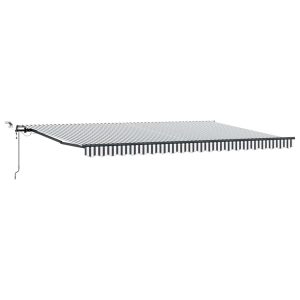 Copertină retractabilă automat cu LED, antracit/alb, 500×300 cm
