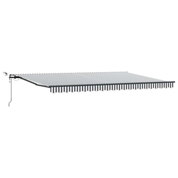Copertină retractabilă automat cu LED, antracit/alb, 500×300 cm