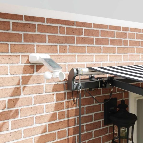 Copertină retractabilă automat cu LED, antracit/alb, 500×300 cm