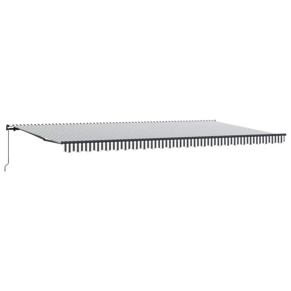 Copertină retractabilă manual, antracit/alb, 600×300 cm
