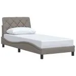 Cadru de pat fără saltea Taupe 90×200 cm țesătură