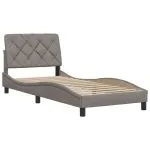 Cadru de pat fără saltea Taupe 90×200 cm țesătură