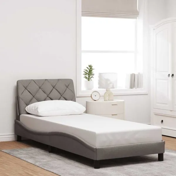 Cadru de pat fără saltea Taupe 90×200 cm țesătură