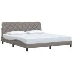 Cadru de pat fără saltea, gri taupe, 180×200 cm, textil