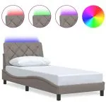 Cadru de pat cu LED fără saltea Taupe 80×200 cm Material