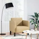 Canapea scaun cu cotiere verde deschis gri 54 cm țesătură velur