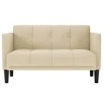 Canapea loveseat, crem, 111 cm, textil