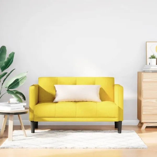 Canapea loveseat, galben, 111 cm, textil