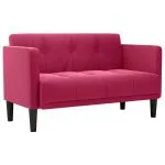 Canapea loveseat, vin roșu, 111 cm, catifea