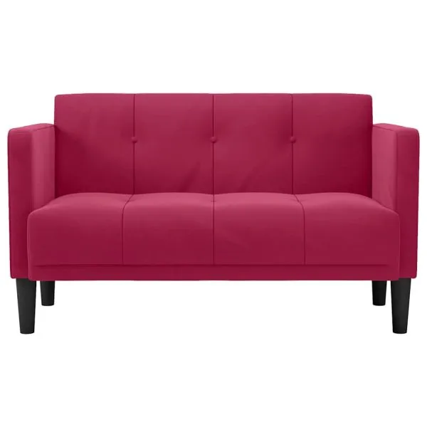 Canapea loveseat, vin roșu, 111 cm, catifea