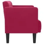 Canapea loveseat, vin roșu, 111 cm, catifea
