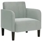 Canapea scaun cu cotiere Gri deschis 54 cm catifea
