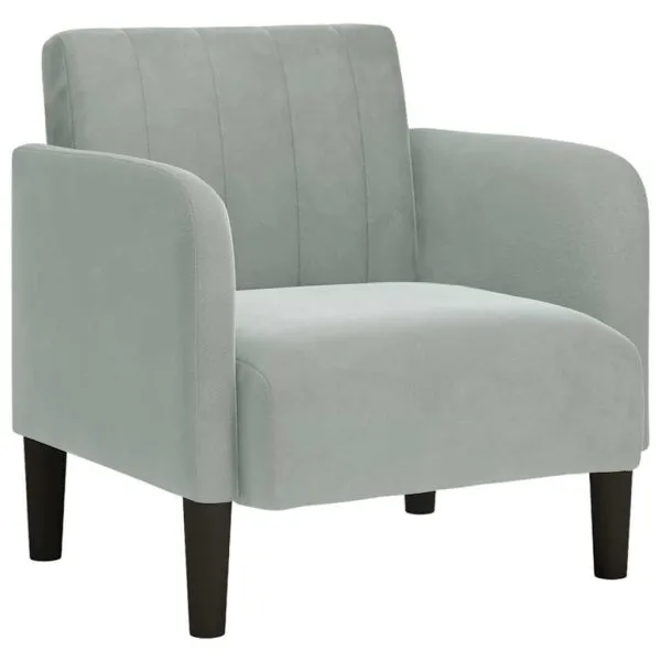 Canapea scaun cu cotiere Gri deschis 54 cm catifea