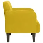 Canapea Scaun cu Cotiere Catifea Galben 54 cm