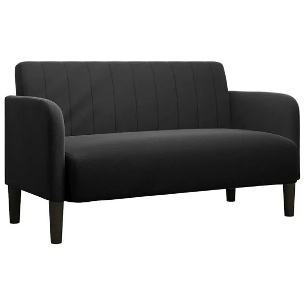 Canapea loveseat neagră 109 cm catifea