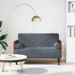 Canapea loveseat cu perne de sustinere gri închis 110cm catifea