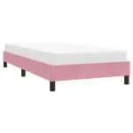 Cadru de pat fără saltea roz 80×210 cm catifea