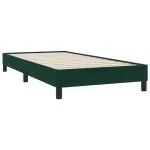 Cadru de pat fără saltea verde închis 90×220 cm catifea