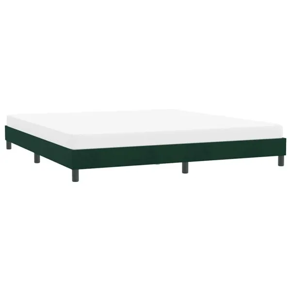 Cadru de pat fără saltea Verde închis 180×220 cm catifea