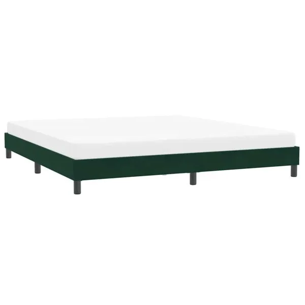 Cadru de pat fără saltea Verde închis 200×220 cm catifea