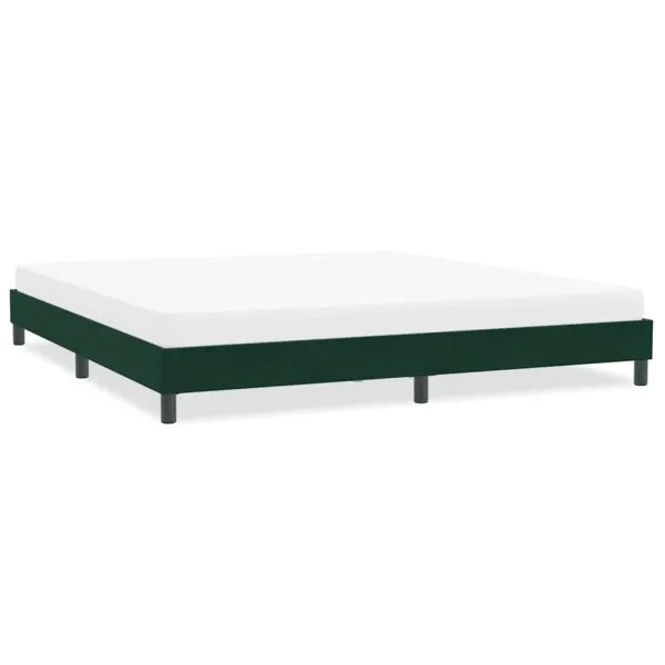 Cadru de pat fără saltea Verde închis 200×220 cm catifea