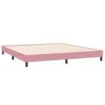 Cadru de pat fără saltea roz 200×220 cm catifea