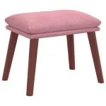 Scaun de relaxare cu taburet, roz, catifea