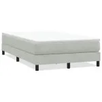 Pat cu arcuri fără saltea gri deschis 120×210 cm catifea