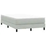 Pat cu arcuri fără saltea gri deschis 120×220 cm catifea