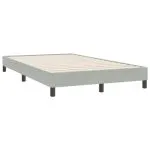 Pat cu arcuri fără saltea gri deschis 120×220 cm catifea