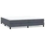 Pat cu arcuri fără saltea Gri închis 200×220 cm catifea