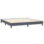 Pat cu arcuri fără saltea Gri închis 200×220 cm catifea
