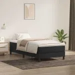 Pat box spring cu saltea, negru, 80×210 cm, catifea