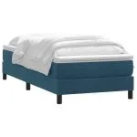 Pat box spring cu saltea, albastru închis, 80×210 cm, catifea