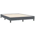 Pat box spring cu saltea, gri închis, 140×210 cm, catifea