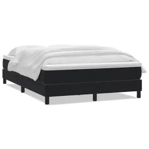 Pat box spring cu saltea, negru, 160×210 cm, catifea