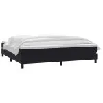 Pat box spring cu saltea, negru, 200×210 cm, catifea
