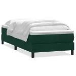 Pat box spring cu saltea, verde închis, 80×220 cm, catifea