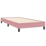 Pat box spring cu saltea, roz, 100×220 cm, catifea
