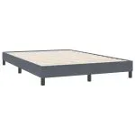 Pat box spring cu saltea, gri închis, 160×220 cm, catifea