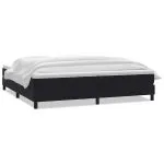 Pat box spring cu saltea, negru, 180×220 cm, catifea